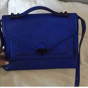 Loeffler Randall Black blue messenger bag satchel